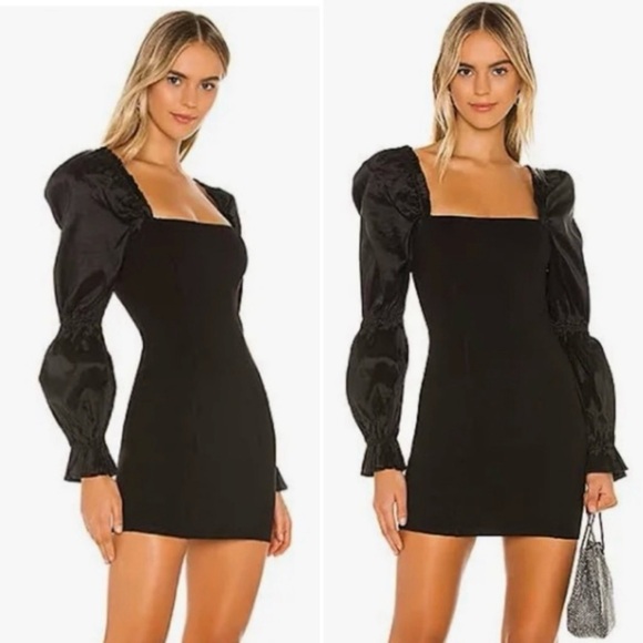 MAJORELLE Dresses & Skirts - MAJORELLE Dove Long‎ Sleeve Mini Dress in Black